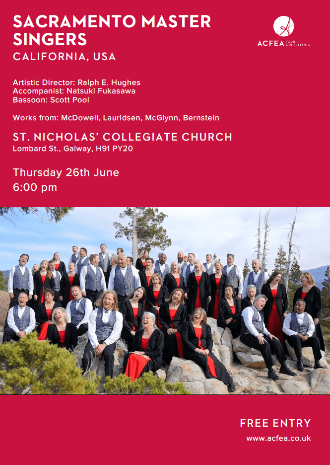 A group of people posing for a photo outside St. Nicholas’ Collegiate Church.