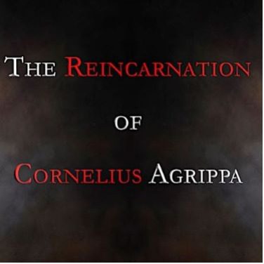 Text reading The Reincarnation of Cornelius Agrippa with Reincarnation and Cornelius Agrippa highlighted in red on a dark, smoky background, evoking the mysterious aura of St. Nicholas’ Collegiate Church.
